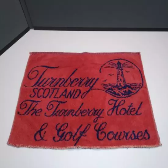 Vintage Scotland Turnberry Hotel and Golf Course Red Blue Golf Bag Towel