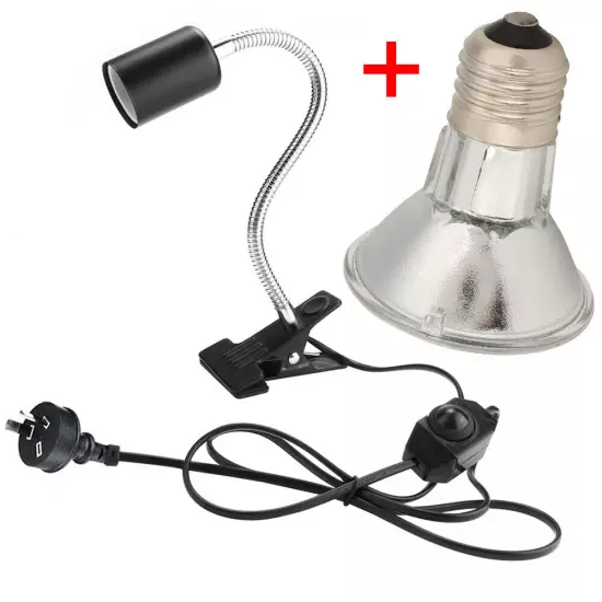 UVA+UVB Reptile Heat Basking Light Bulb Lamp Clip For Turtle Tortoise Lizard 50W