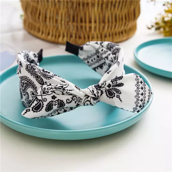 Women Headband Boho Floral Alice Band Fashion Twist Knot Headbands Soft Hairband