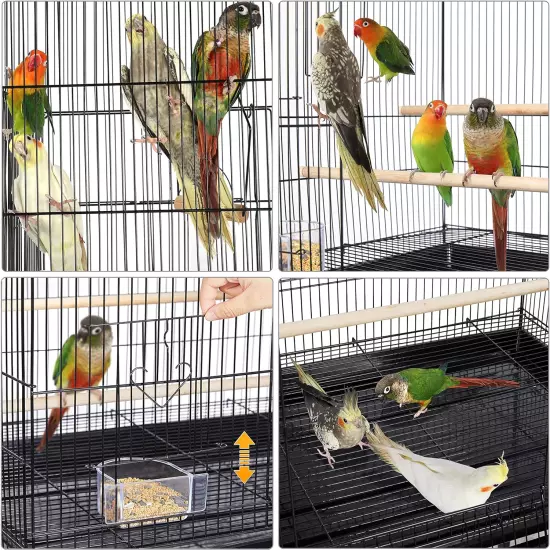 30'' Length Flight Bird Cage Extra Space W/ Slide-Out Tray & Wood Perches for Sm