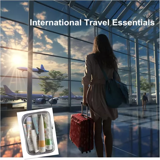 TSA Approved 1 Quart Clear Toiletry Bag for International Travel Essentials