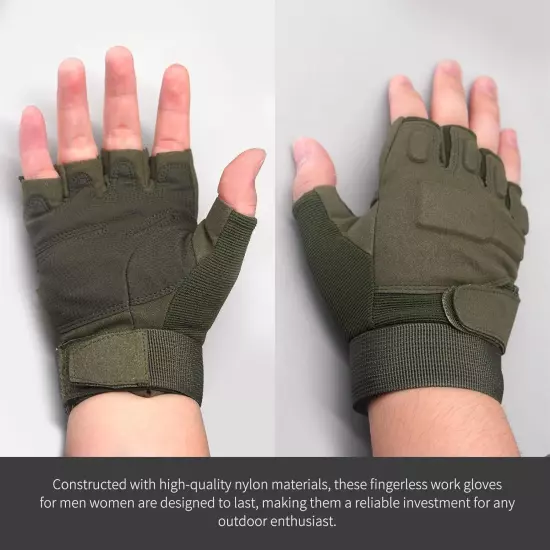 Men's Tactical Fingerless Gloves Military Combat Shooting Half Finger Gloves