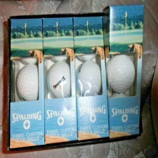 12 Spalding Vintage Golf Balls New Old Stock - advertising Sedona golf resort