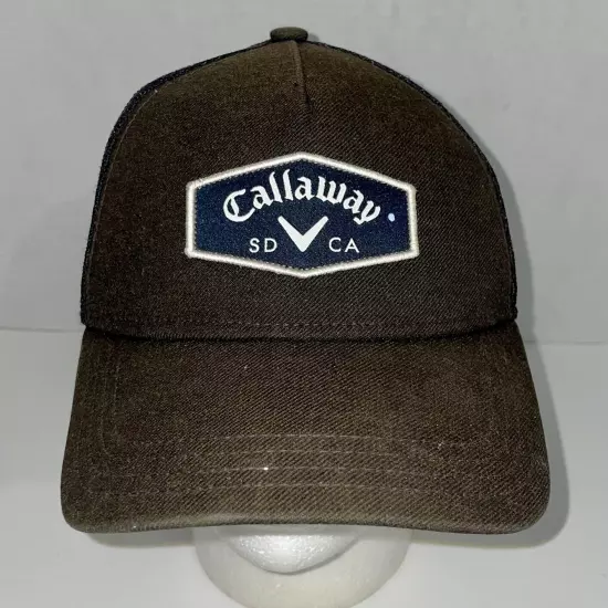 CALLOWAY BRAND MENS GOLF HAT BLACK WHITE ADJUSTABLE STRAP BACK