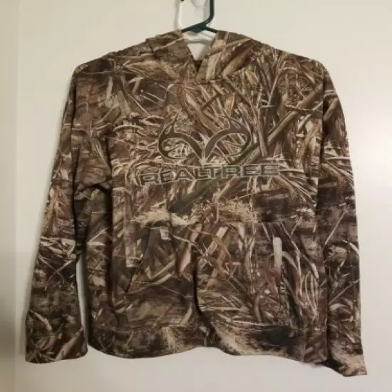 Realtree Mens Medium Hoodie Sweatshirt Light Camo Fast Ship Hunting season