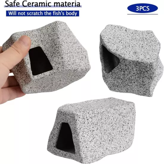 Aquarium Stone Hideaway Decoration Ceramic Tank Decoration Stone Rock Hideout