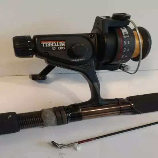 Mitchell 6'6" Fishing Rod F660-MS & Graphite Reel 140 G Tested Excellent Cond