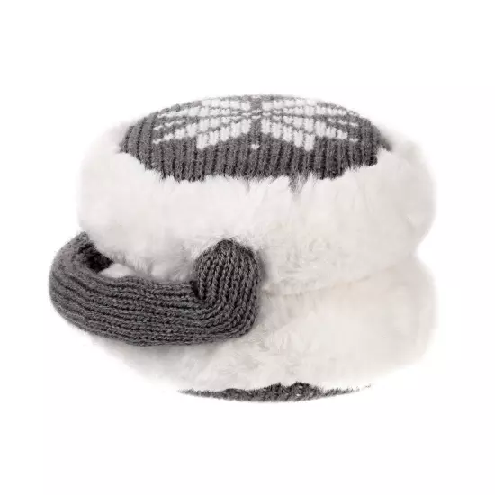 WomenS Winter Adjustable Knitted Ear Muffs with Faux Furry Outdoor Ear Warmers