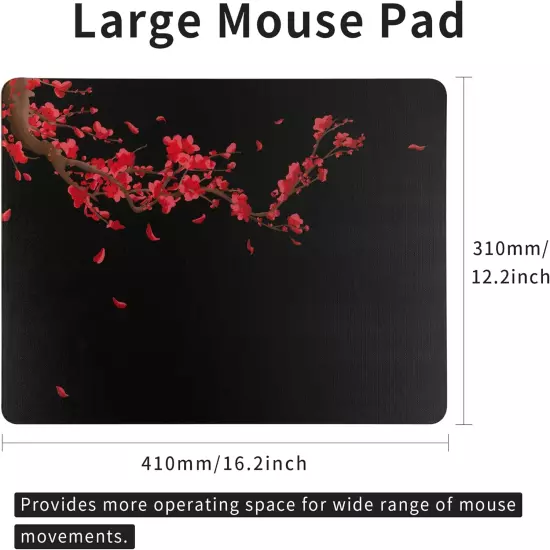 Glass Gaming Mouse Pad, Black Plum Blossoms Hard Mousepads for Gaming,Profession