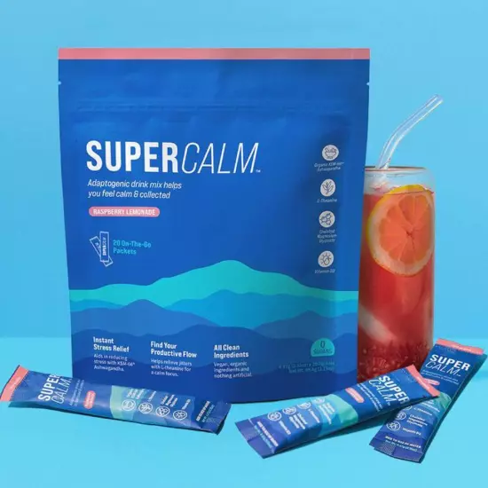 Supercalm Powdered Drink Mix Supplements for Relaxation & Focus No Sugar Non GMO