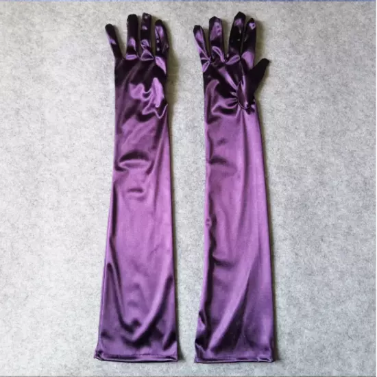 Women's Satin Long Gloves Opera Wedding Bridal Evening Party Prom Costume Glove