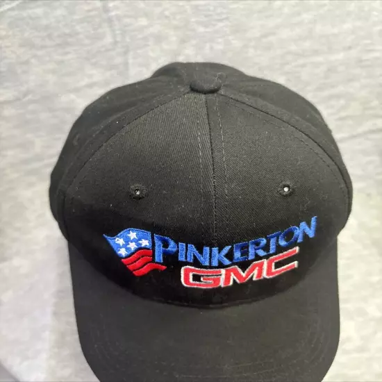 Pinkerton GMC Cap Hat Black Strap Back Embroidered