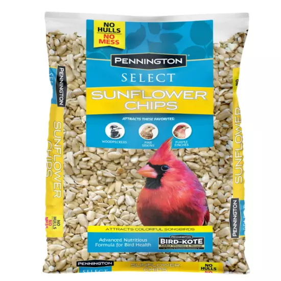 Pennington Select Sunflower Chips, Dry Wild Bird Food and Seed, 5 lb. Bag 1 Pack