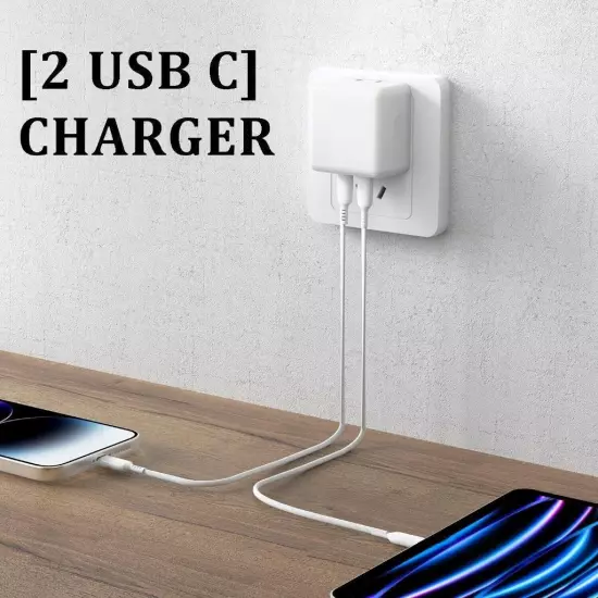 35W Dual USB Type C Wall Fast Charger Adapter For Motorola razr 2024 2023 + Plus