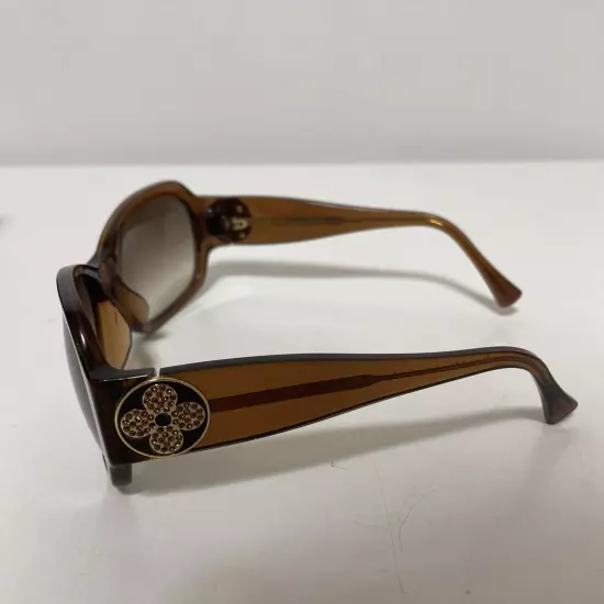 Louis Vuitton Authentic Ursula Strass Sunglasses Z0135E Brown Lame with Case