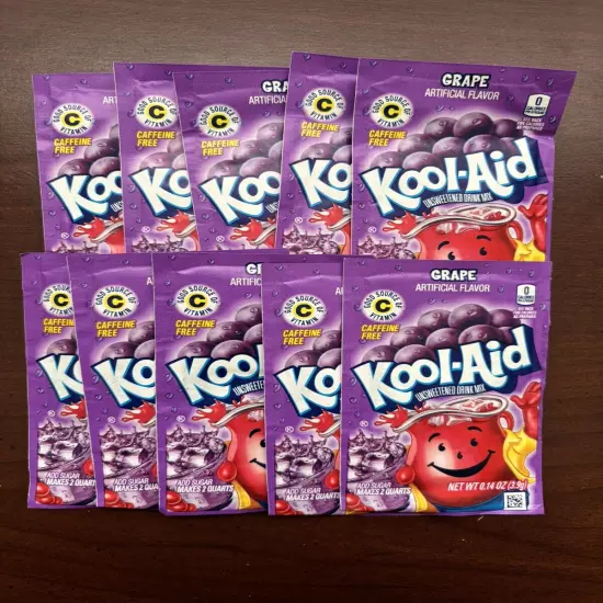 10 Grape Flavor Kool Aid Drink Mix Vitamin C Unsweetened