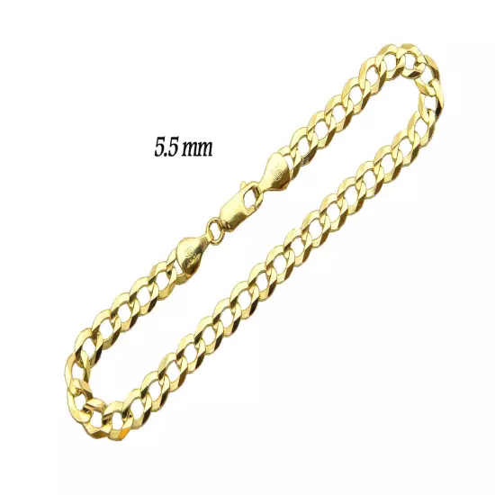 14k Solid Yellow Gold Cuban Link 3.5mm-12mm Chain Necklace Bracelet 7"-30"