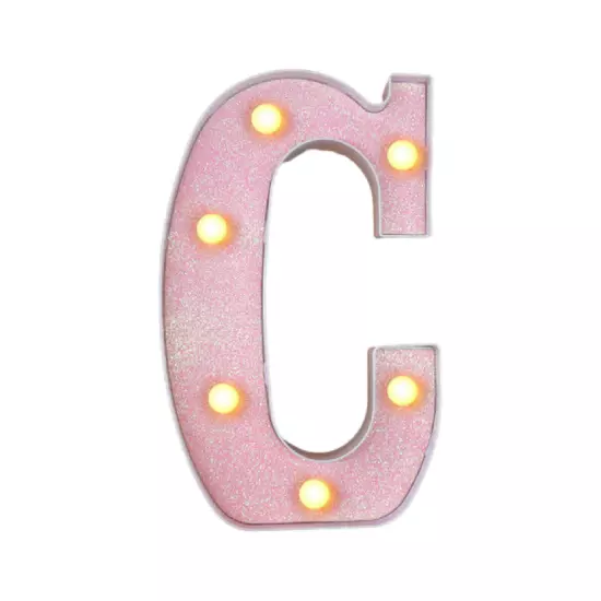 Led Light Up Letter,Pink Marquee LED Letter Lights 26 Alphabet,Lighted Letters A