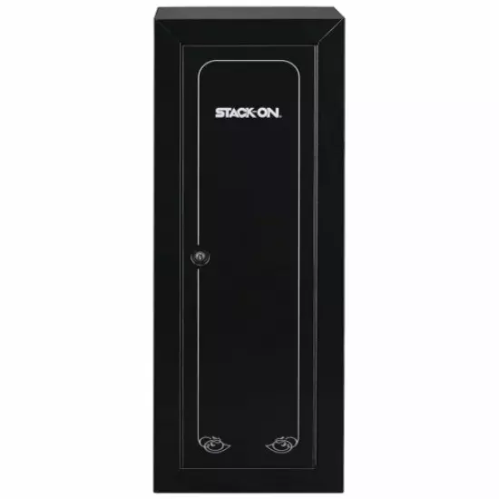 Black 14 Gun Security Cabinet Safe Storage Rifle Shotgun Steel Firearm Ammo Lock