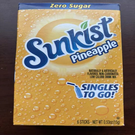 Sunkist Pineapple Sugar Free Drink Mix Singles to go