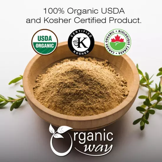 Organic Way Brahmi Leaf Powder - Organic, Kosher & USDA Certified