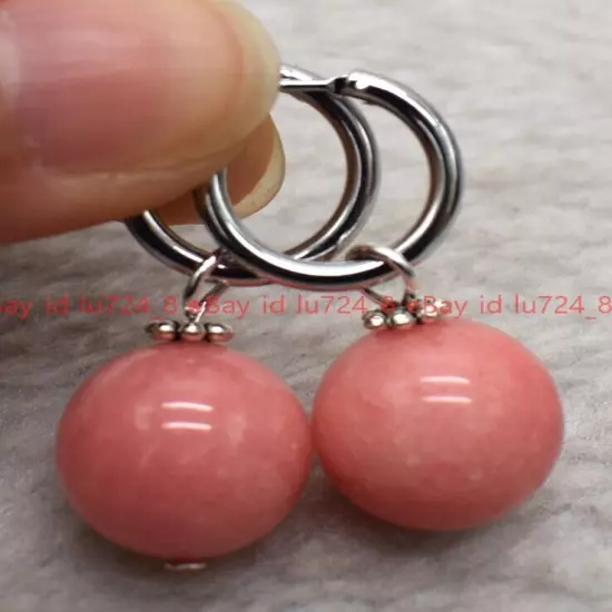 8/10/12mm Natural Multicolor Gemstone Round Beads Silver Leverback Earrings