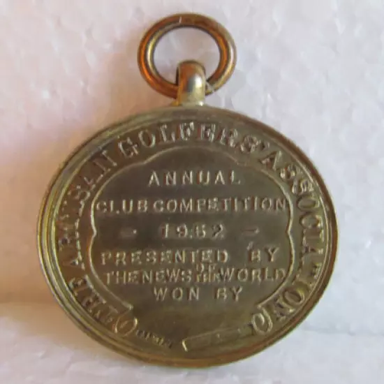 HALLMARKED STERLING GOLF MEDAL-ARTISAN GOLFERS ASSN. 1952