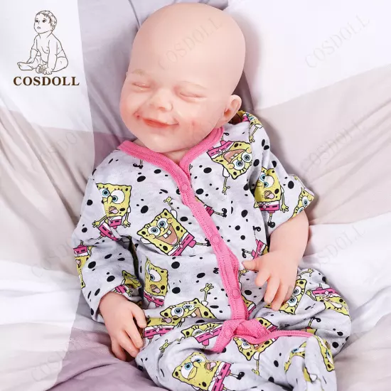 COSDOLL 18.5" Drink-wet System Smiley Girl Reborn Baby Dolls Full Silicone Dolls