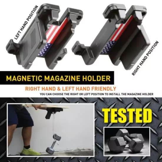 STINGER Magazine Magnetic & Quick-Load Gun Holder Fits Most Semi-Auto Pistols