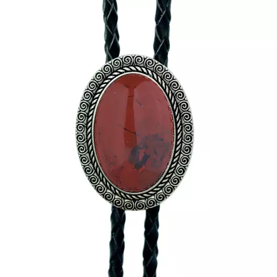 Natural Agate Stone Bolo Tie for men Handmade Oval Shape Western Cowboy Bola tie