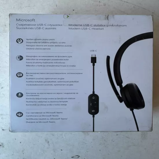 Microsoft Modern USB-C Headset On the Ear Black Wired Active Noise Cancelling