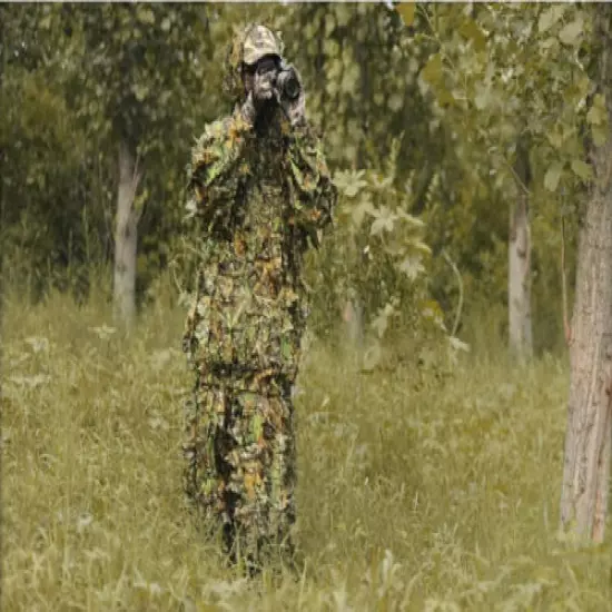 3D Leaf Jungle Forest Wood Camouflage Clothing Hunting Sniper Ghillie Suit