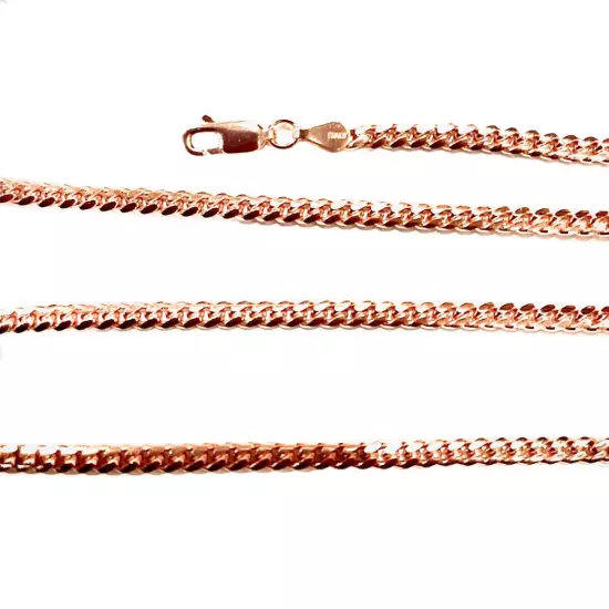 14kt Solid Rose Gold Miami Cuban Link Chain Necklace 2mm-4mm Sz 16"-30"