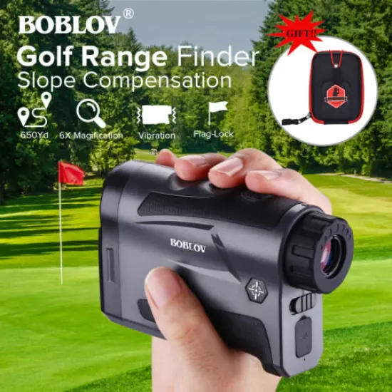 600M Golf Laser Range Finder Telescope with Slope Range Mode + Golf Hard Cover