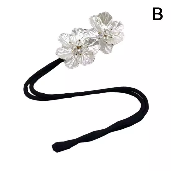 Women Flower Pearl Hairpin Bun Maker Twist Headbands US Hair Accessories C4W7