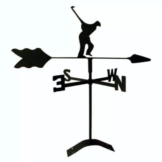 golfer weathervane black wrought iron look roof mount made in usaTLS1022RM