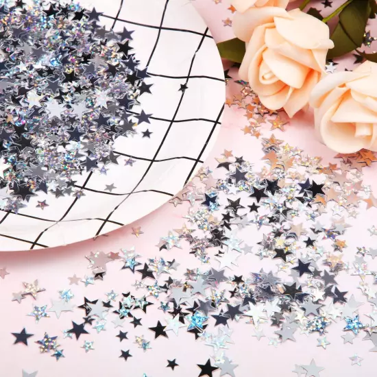 60g Star Confetti Glitter Star Table Confetti Metallic Foil Stars for Party W...