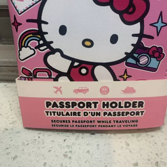 New Hello Kitty Pink Let's Go Travel Passport Holder By Sanrio