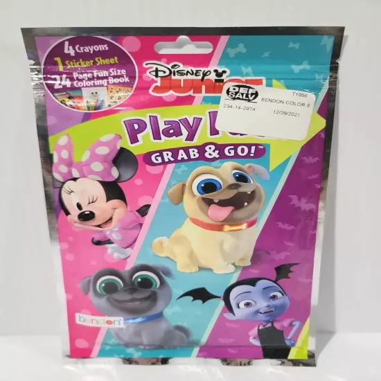 Disney Junior Play Pack Grab & Go! Crayons, Book & Stickers (Lot of 2) NEW Color