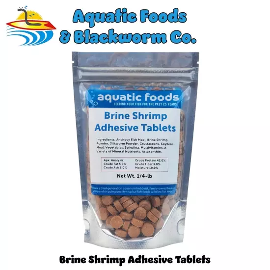 Brine Shrimp Adhesive Tablets for Oscars, Catfish, Cichlids, & All Fish. WL