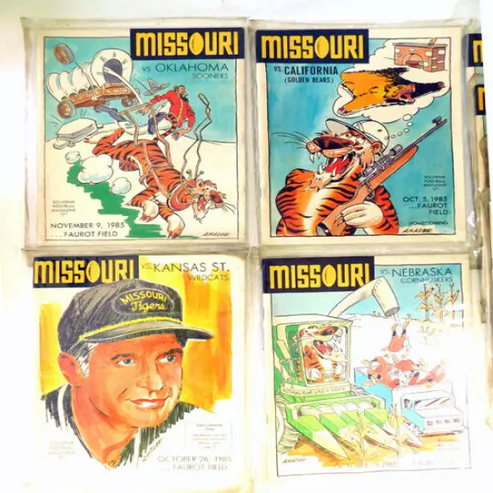 Lot of (12) Assorted 1985 Missouri College Football Programs