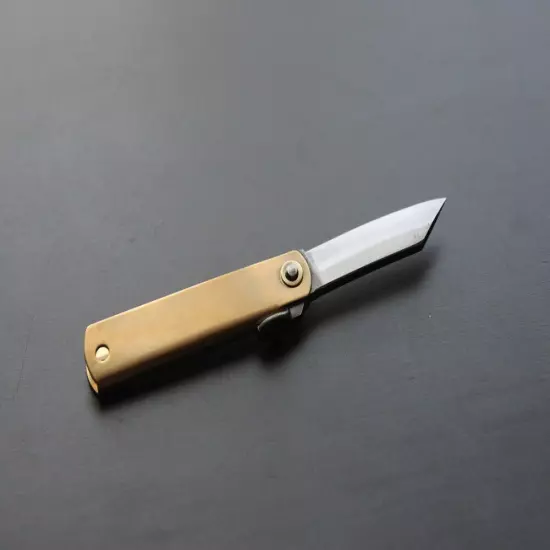 Higonokami pocket knife Blue 2 warikomi pocket size 50mm brass handle USA