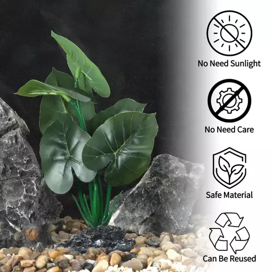 Aquarium Plastic Plants Reptile Plant Decoration for Aquarium 6.89" H Green