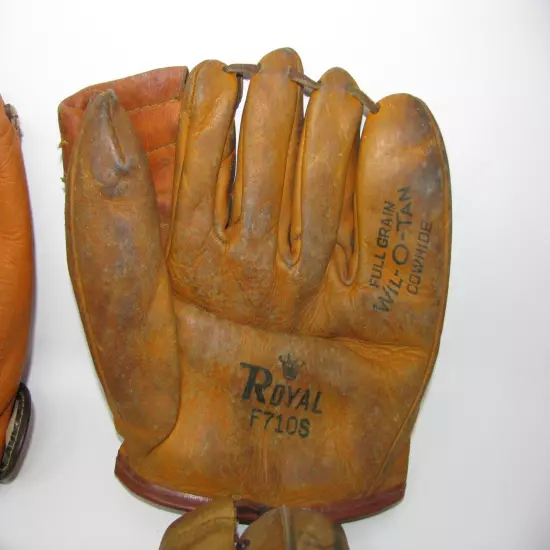 Lot 4 Vintage Baseball Gloves Royal, McKinnon, Rawlings G-250, Dubow 618