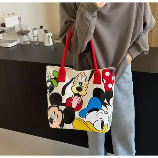 Cartoon Mickey Fashion Versatile LargeCapacity Canvas Shoulder Bag Casual Bag