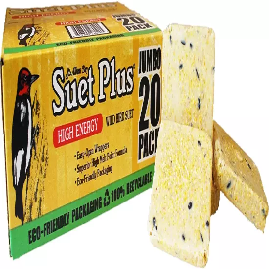 High Energy Suet Cakes, 20 Pack of 11 Oz. Suet Cakes for Wild Birds