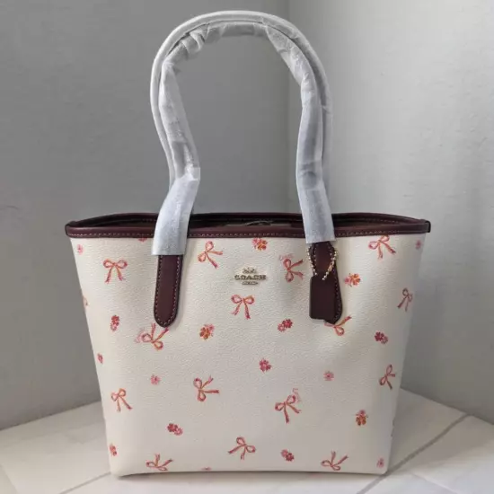 NWT Coach Mini City Tote With Bow Tie Print CN681 ( super fast shipping )