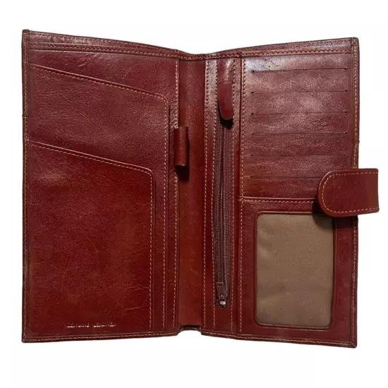 Civitan International Cognac Leather Travel Wallet Organizer