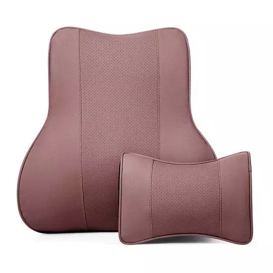 Car Seat Headrest Rest Neck Pillow PU Leather Car Neck Pillow Car Lumbar Support