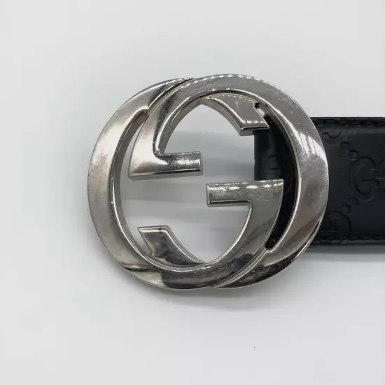 Gucci Belt GG Shima Big Interlocking Black Black